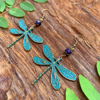 Dragonfly Earrings with Sapphire