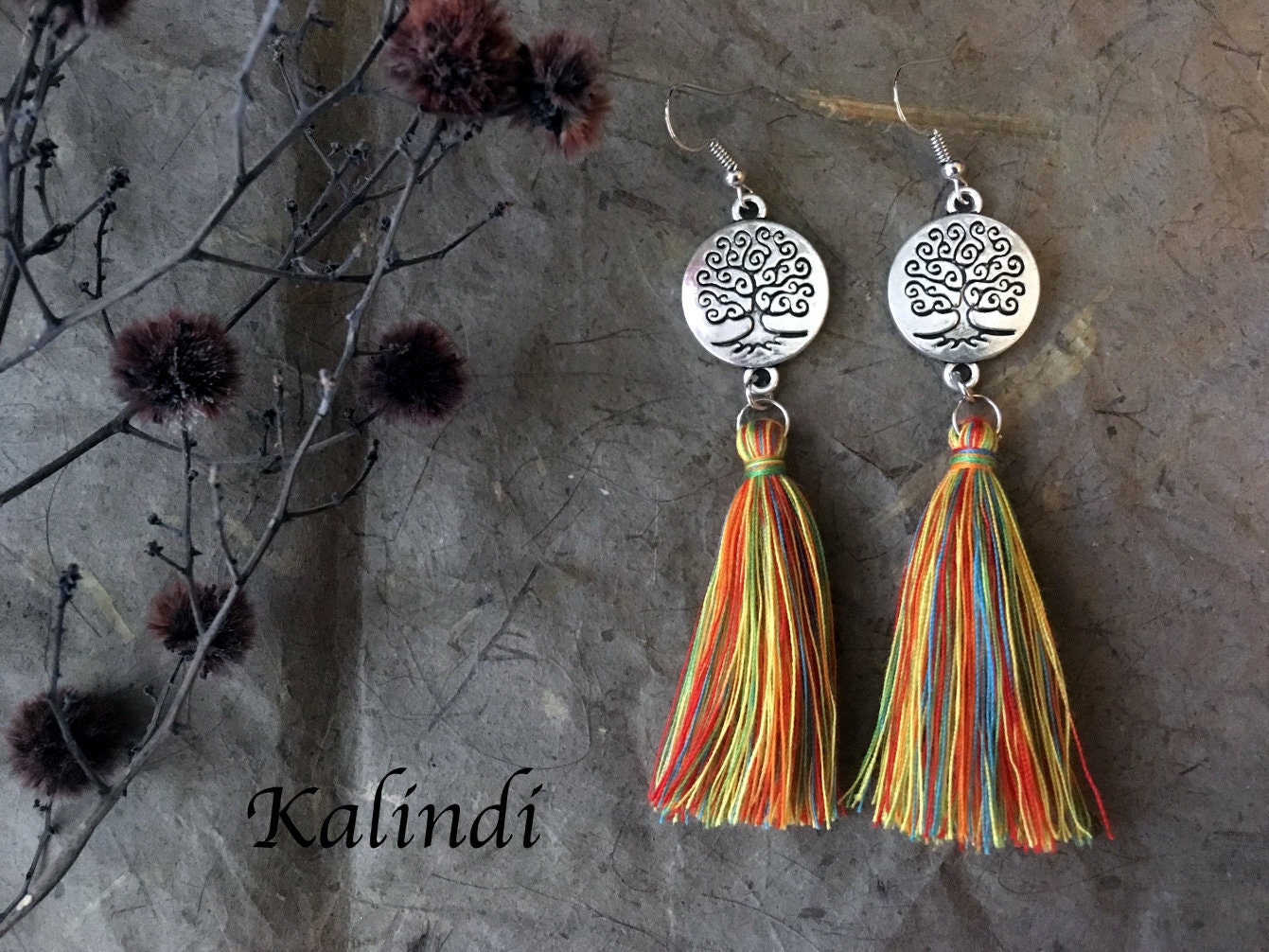 Handmade Thai Style Tassel Earrings