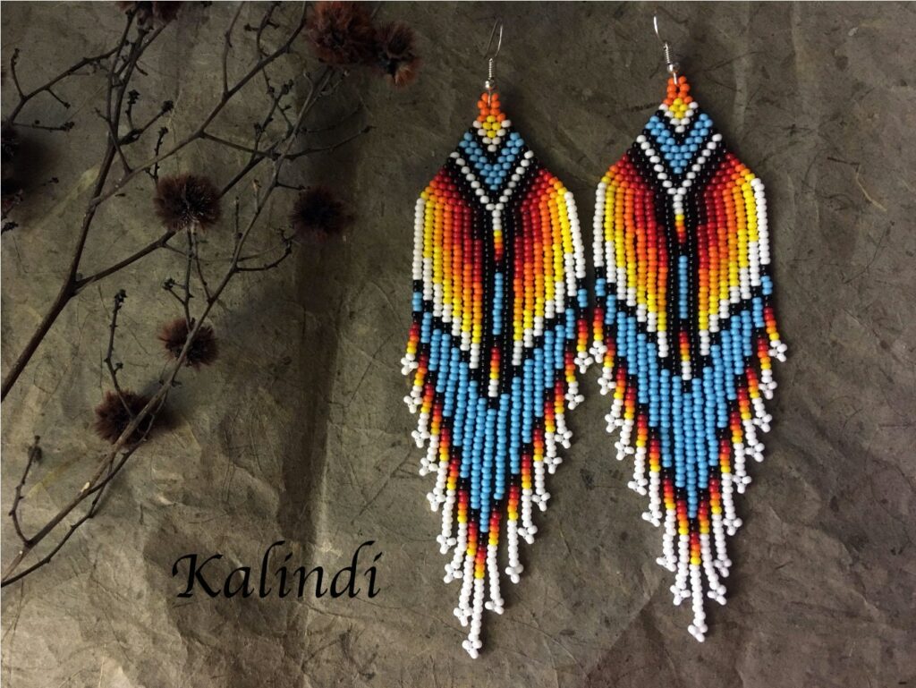 HANDMADE BEADED EARRINGS NATIVE AMERICAN STYLE