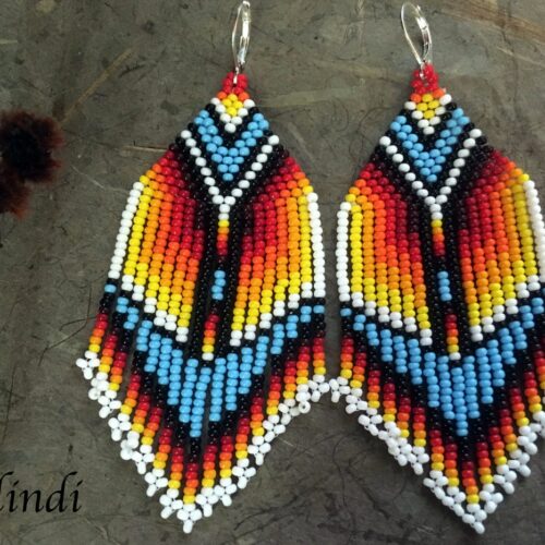 HANDMADE BEADED EARRINGS NATIVE AMERICAN STYLE