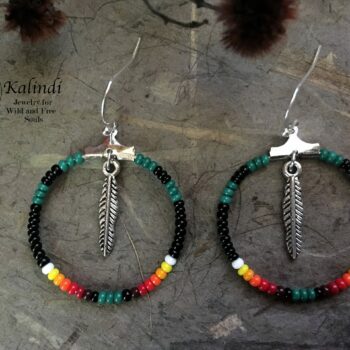 NATIVE AMERICAN STYLE HOOP EARRINGS