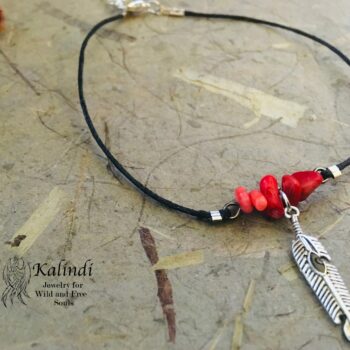 Coral ankle bracelet