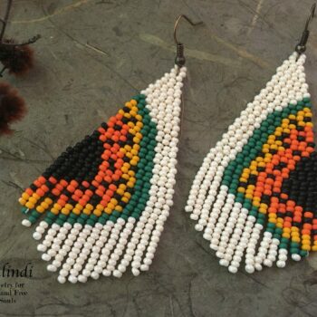 Papaya beaded earrings