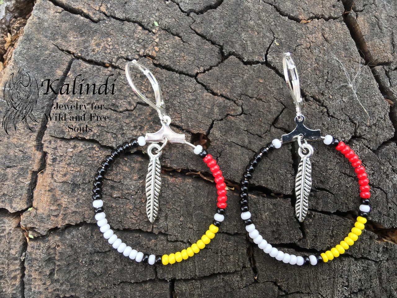 NATIVE AMERICAN STYLE HOOP EARRINGS