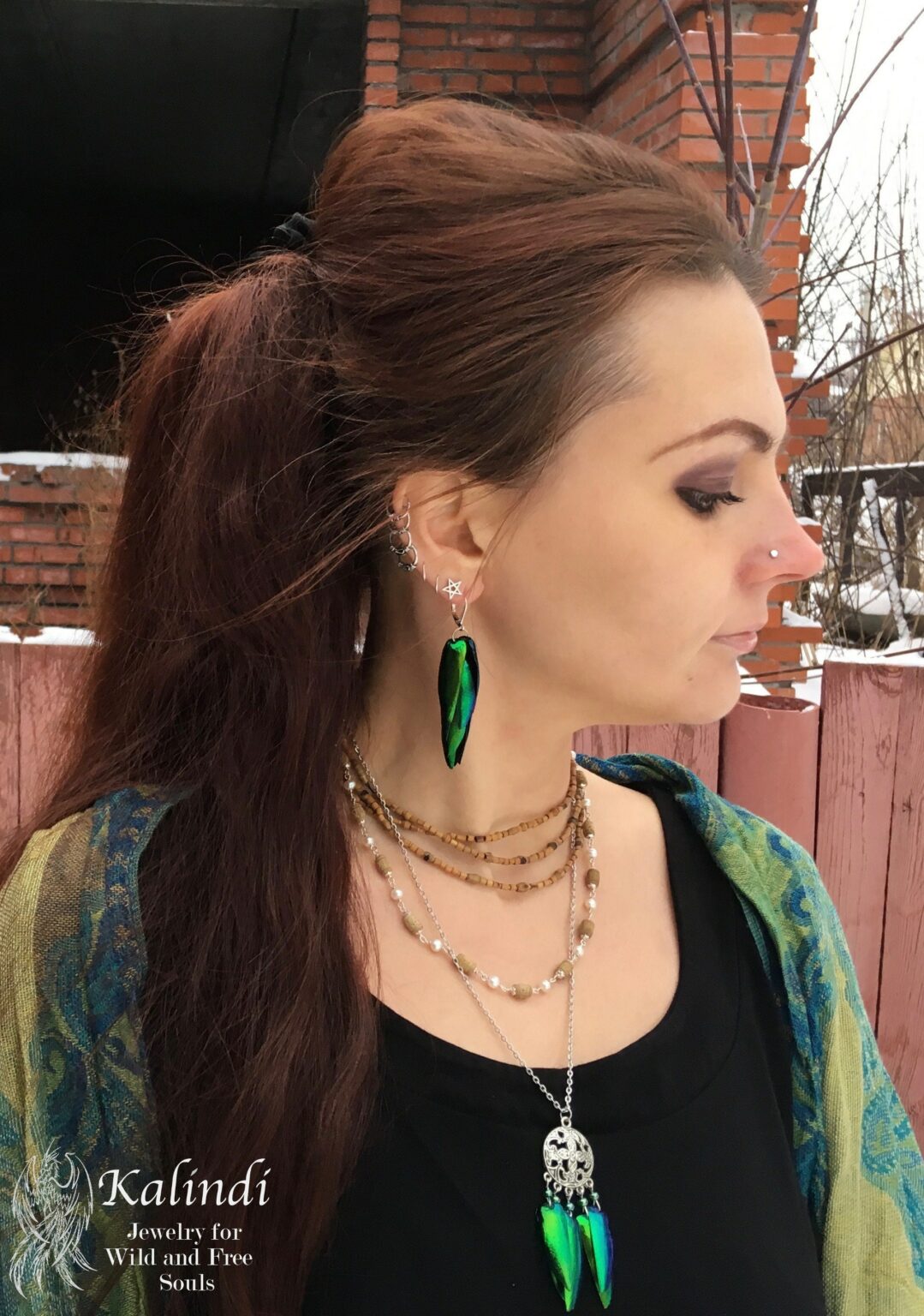 Beetle Wing Earrings