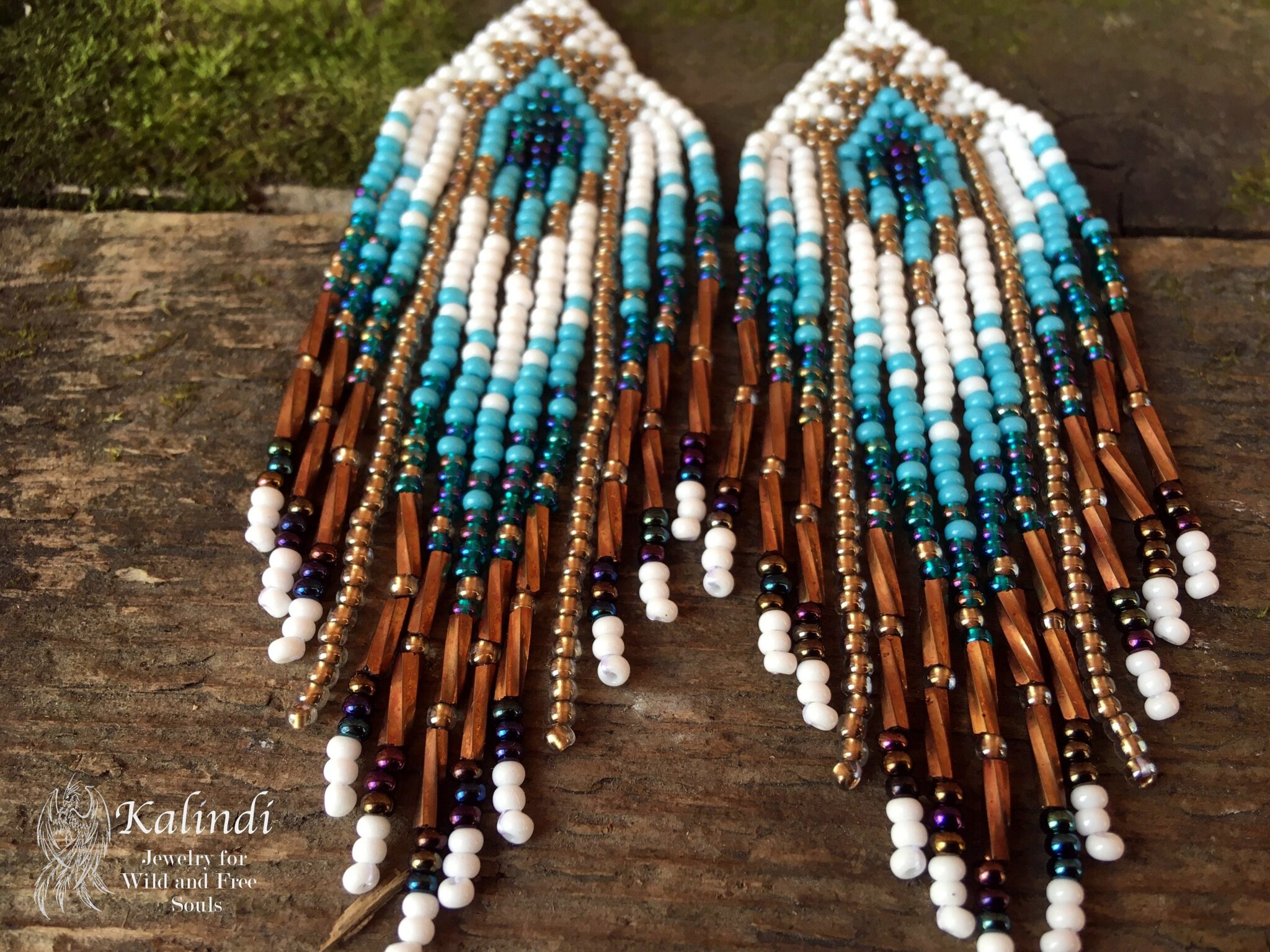 HANDMADE BEADED EARRINGS NATIVE AMERICAN STYLE