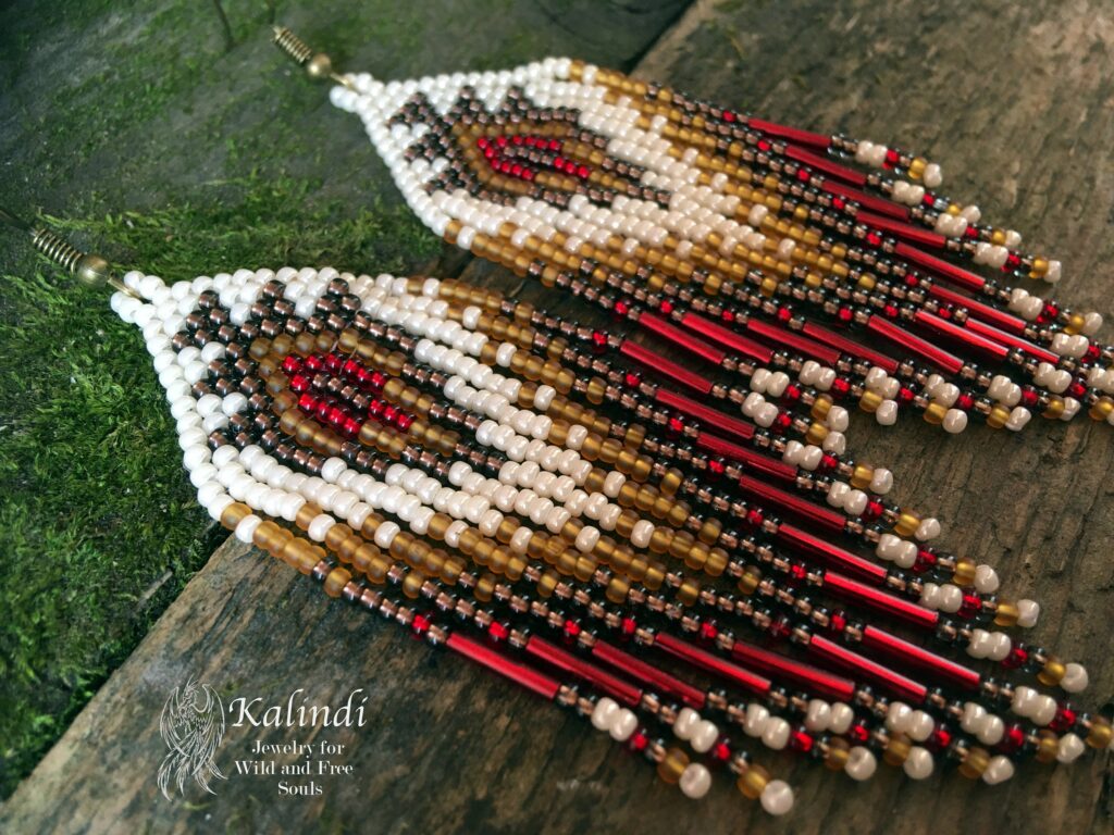 BEADED EARRINGS NATIVE AMERICAN STYLE