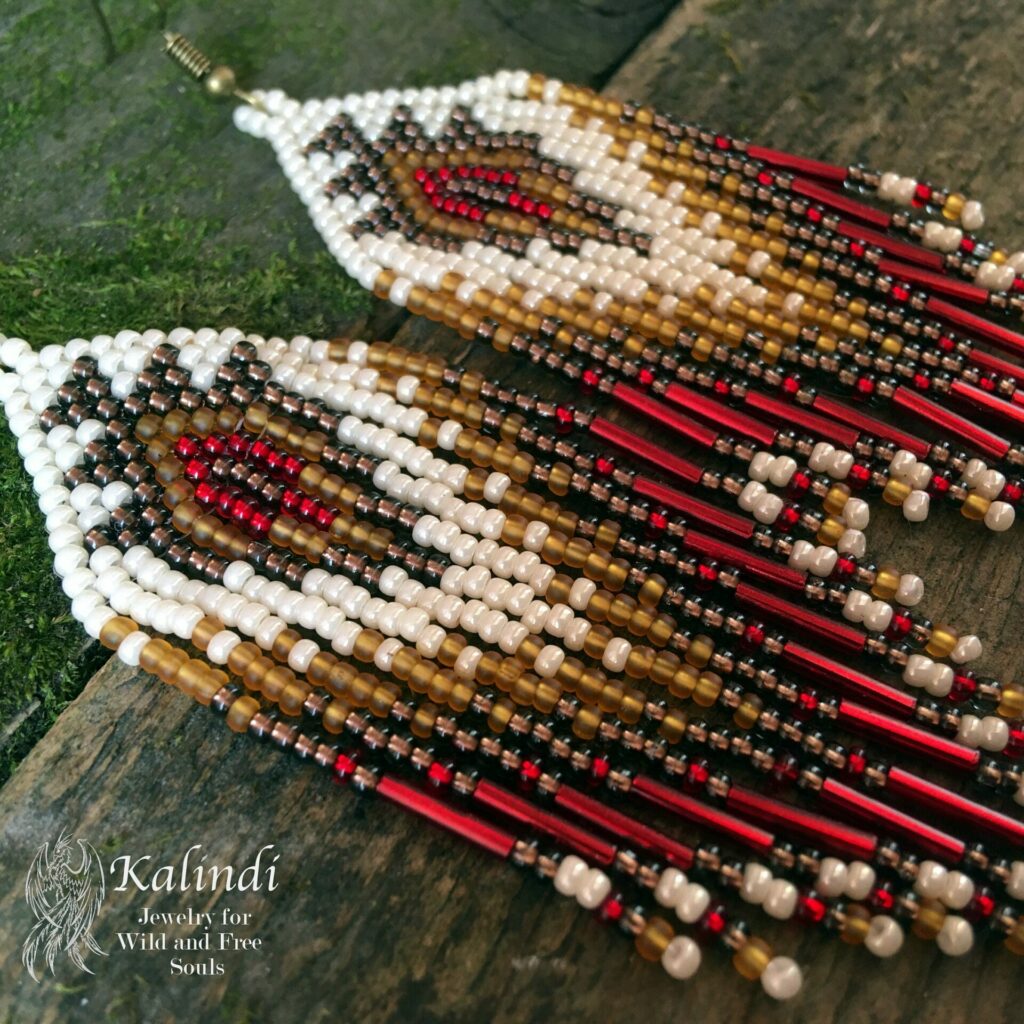 BEADED EARRINGS NATIVE AMERICAN STYLE