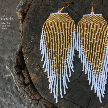 Handmade Gold Beaded Earrings