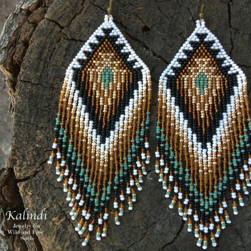 HANDMADE BEADED EARRINGS NATIVE AMERICAN STYLE