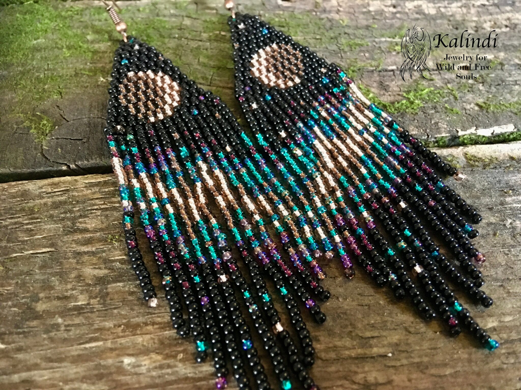 MOON AND STARS BEADED EARRINGS