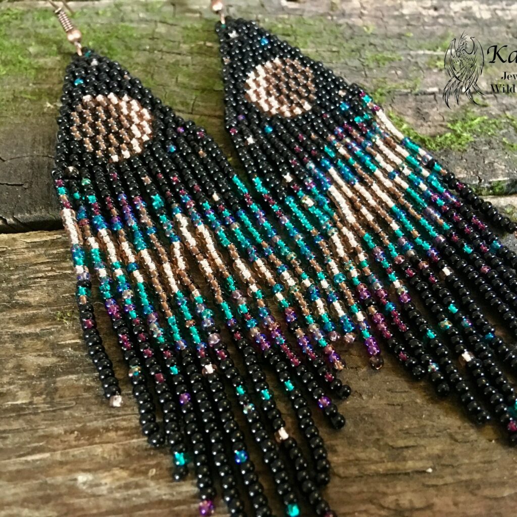 MOON AND STARS BEADED EARRINGS