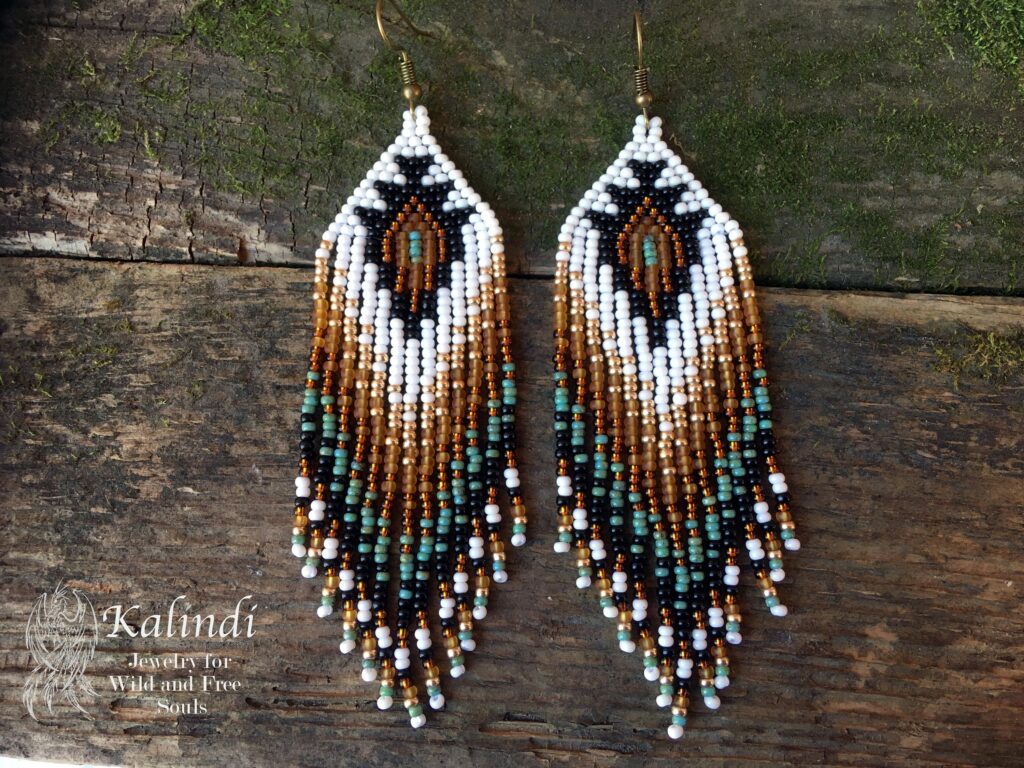 Handmade Beaded Earrings Native American style