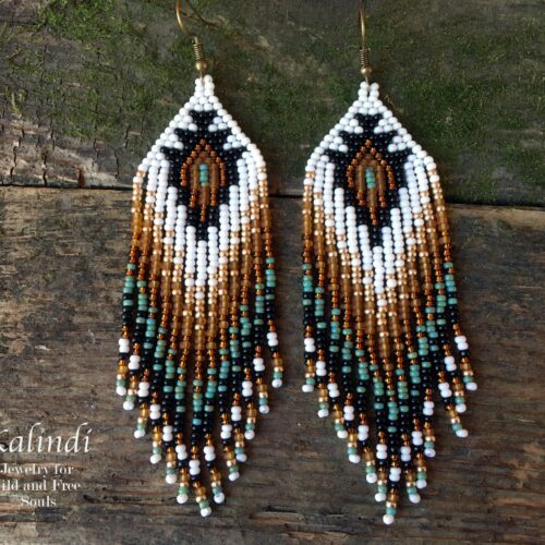 Handmade Beaded Earrings Native American style