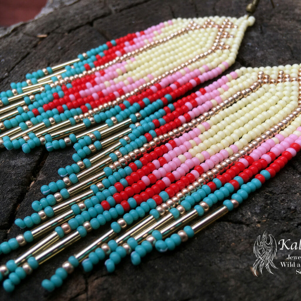 BEADED EARRINGS NATIVE AMERICAN STYLE