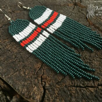 Handmade Beaded Striped Earrings