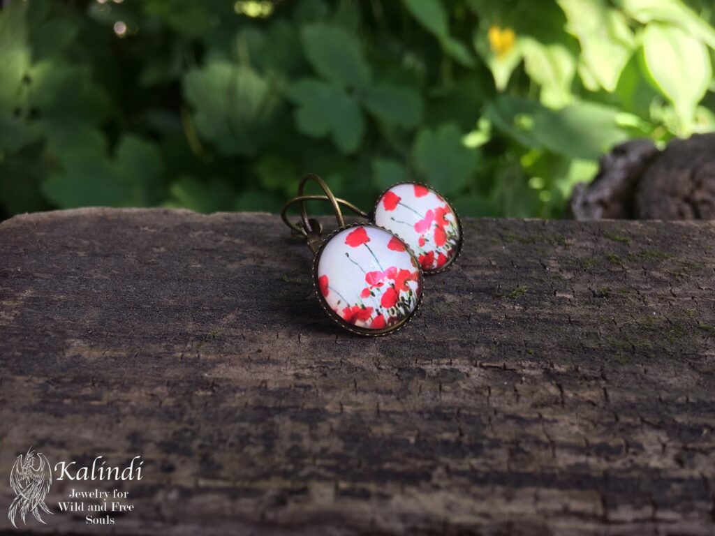 HANDMADE POPPY EARRINGS