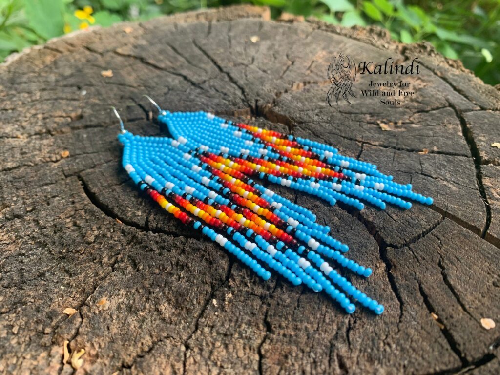 HANDMADE BEADED EARRINGS NATIVE AMERICAN STYLE