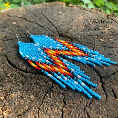 HANDMADE BEADED EARRINGS NATIVE AMERICAN STYLE