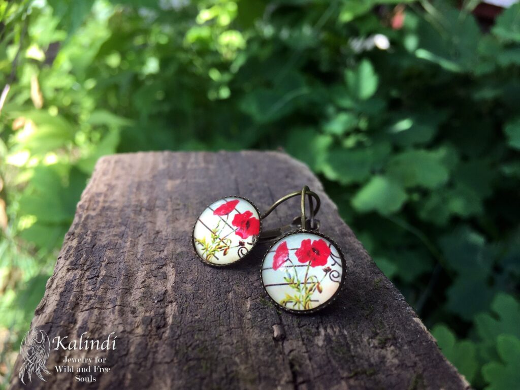 Handmade Poppy Earrings