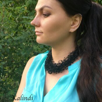 Black CROCHET AIR NECKLACE