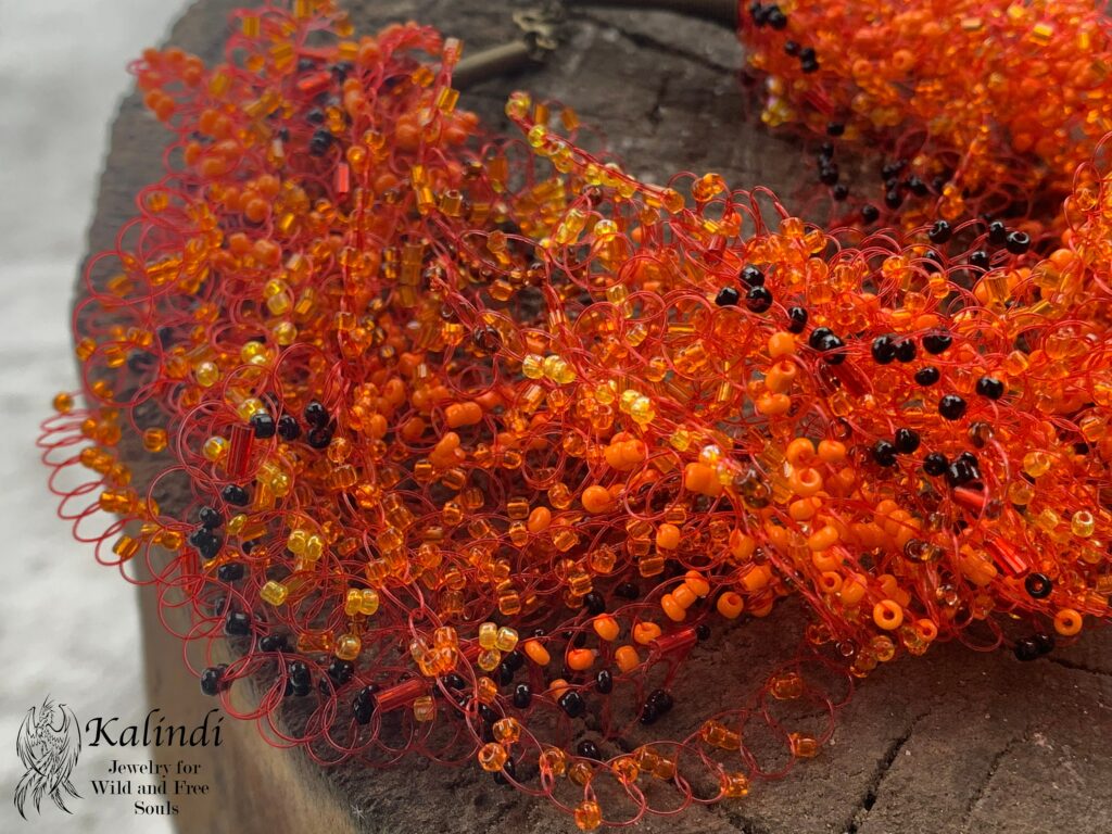 Orange CROCHET AIR NECKLACE