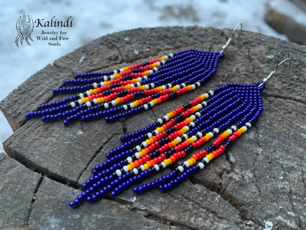 HANDMADE BEADED EARRINGS NATIVE AMERICAN STYLE