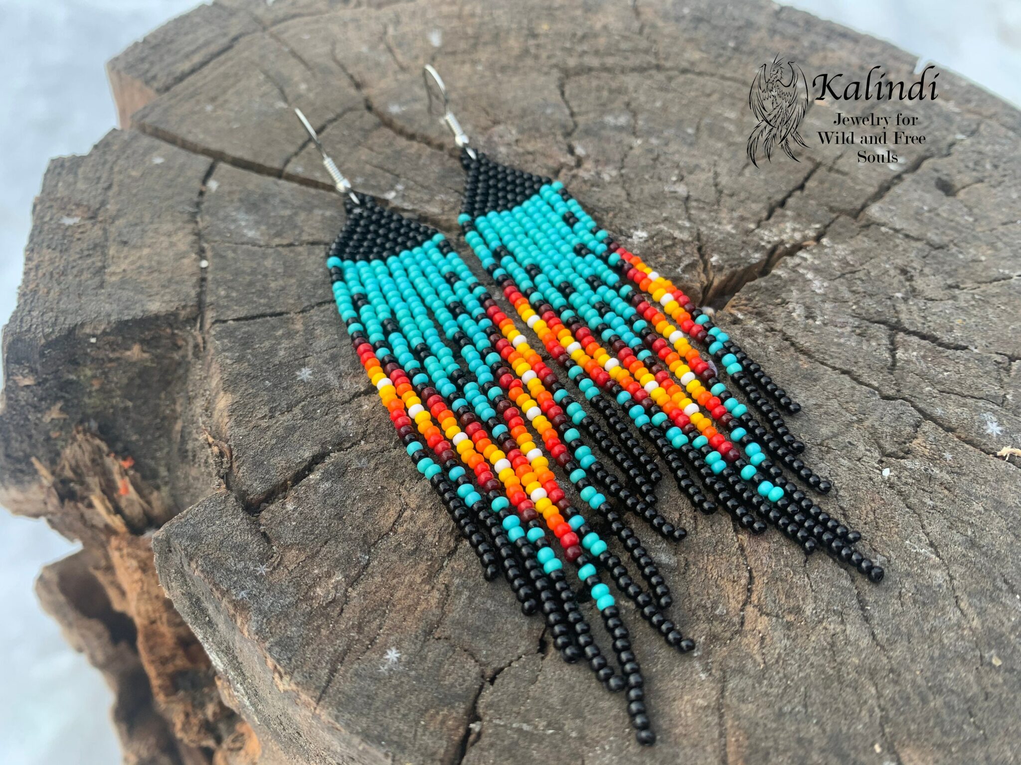 HANDMADE BEADED EARRINGS NATIVE AMERICAN STYLE