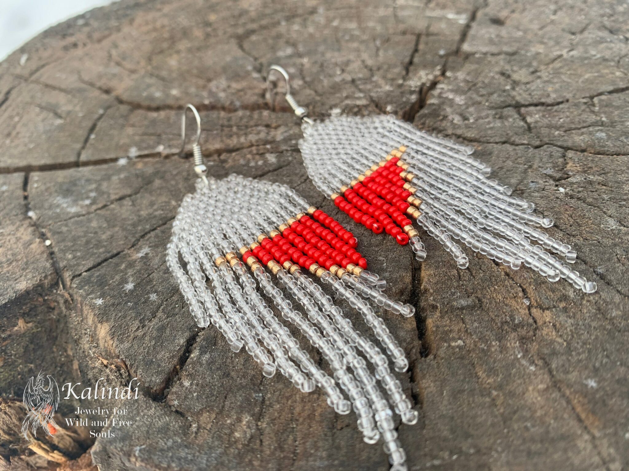 Handmade beaded earrings Minimalism