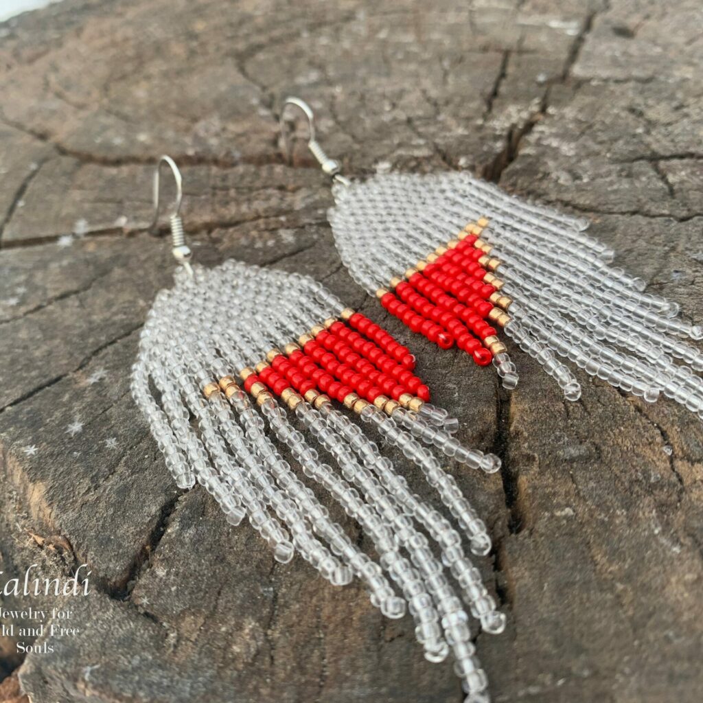 Handmade beaded earrings Minimalism