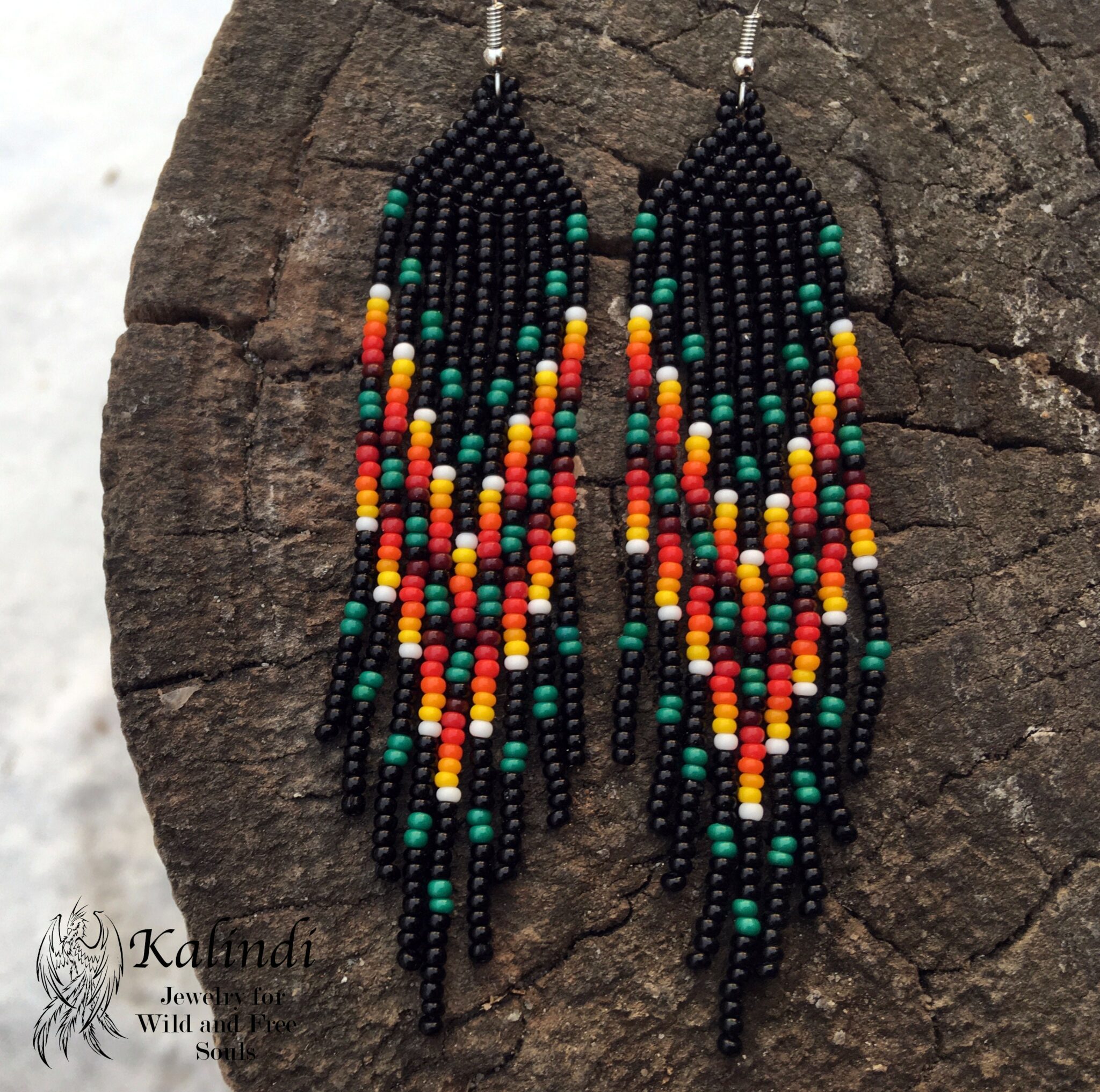 HANDMADE BEADED EARRINGS NATIVE AMERICAN STYLE