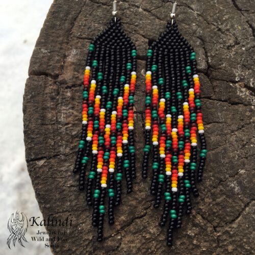 HANDMADE BEADED EARRINGS NATIVE AMERICAN STYLE