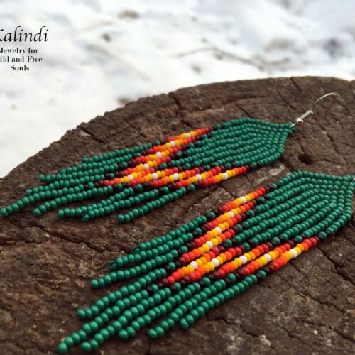 HANDMADE BEADED EARRINGS NATIVE AMERICAN STYLE