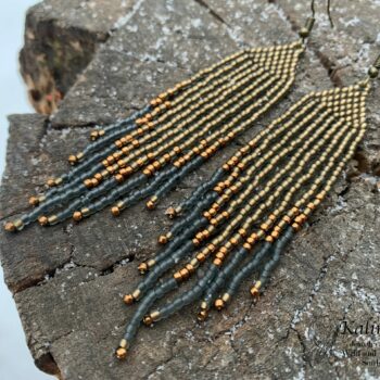 LONG HANDMADE BEADED EARRINGS