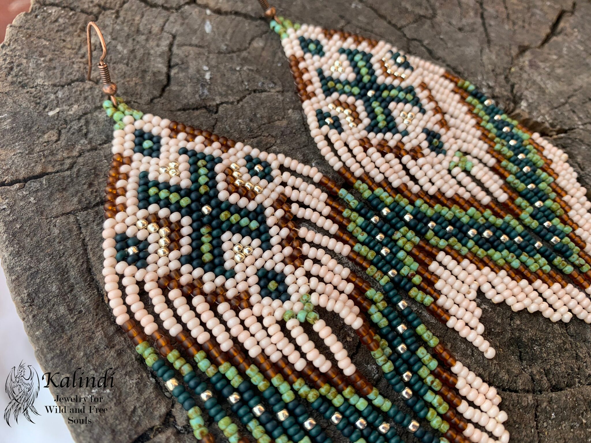 HANDMADE BEADED EARRINGS NATIVE AMERICAN STYLE