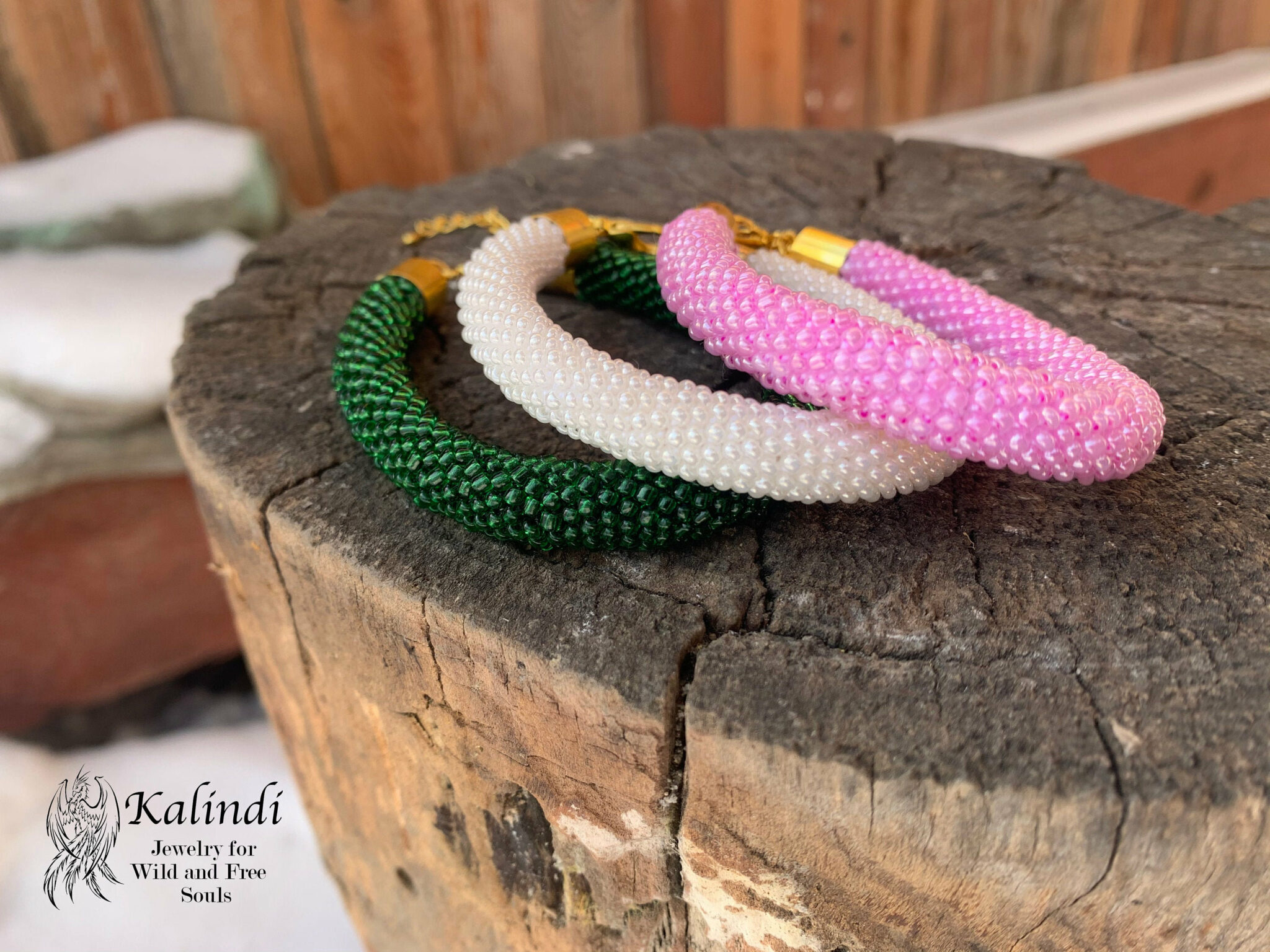 Crochet beaded bracelets