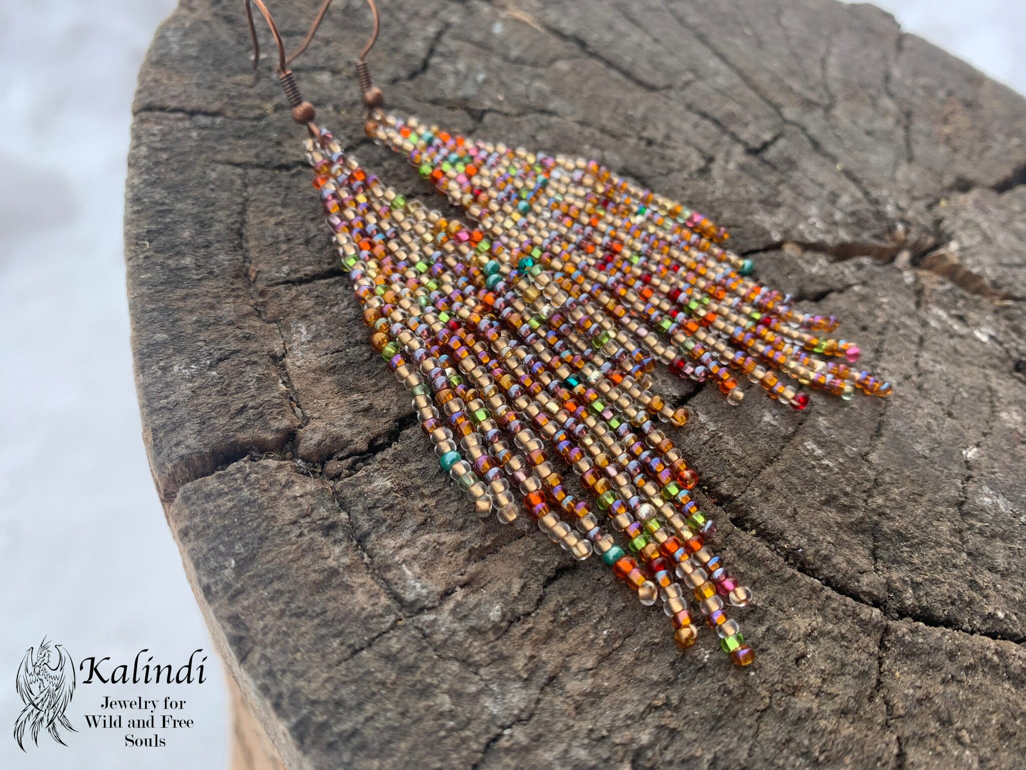 Multicolor handmade beaded earrings