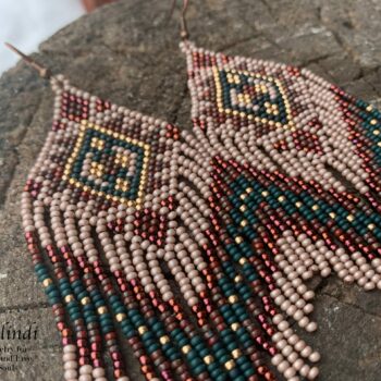 HANDMADE BEADED EARRINGS ETHNO STYLE