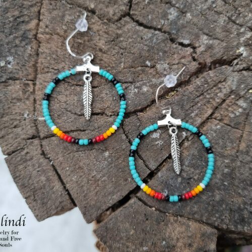 NATIVE AMERICAN STYLE HOOP EARRINGS