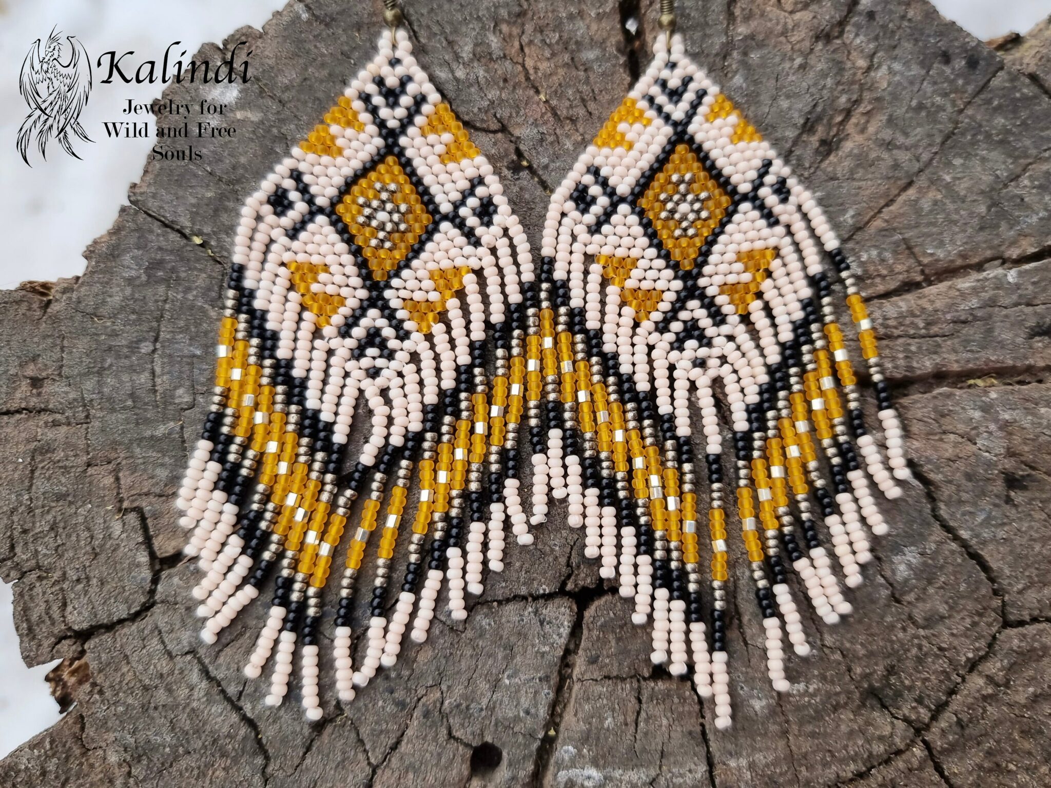 HANDMADE BEADED EARRINGS ETHNO STYLE