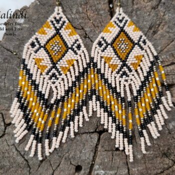 HANDMADE BEADED EARRINGS ETHNO STYLE