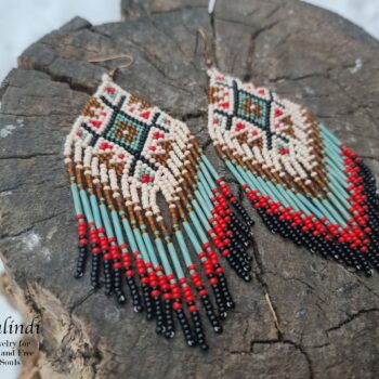 Ethnic handmade beaded earrings