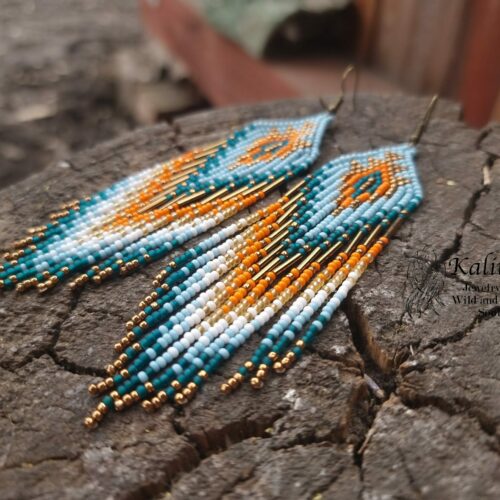 HANDMADE BEADED EARRINGS NATIVE AMERICAN STYLE