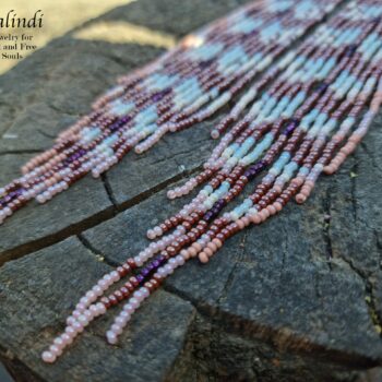 VERY LONG HANDMADE BEADED EARRINGS