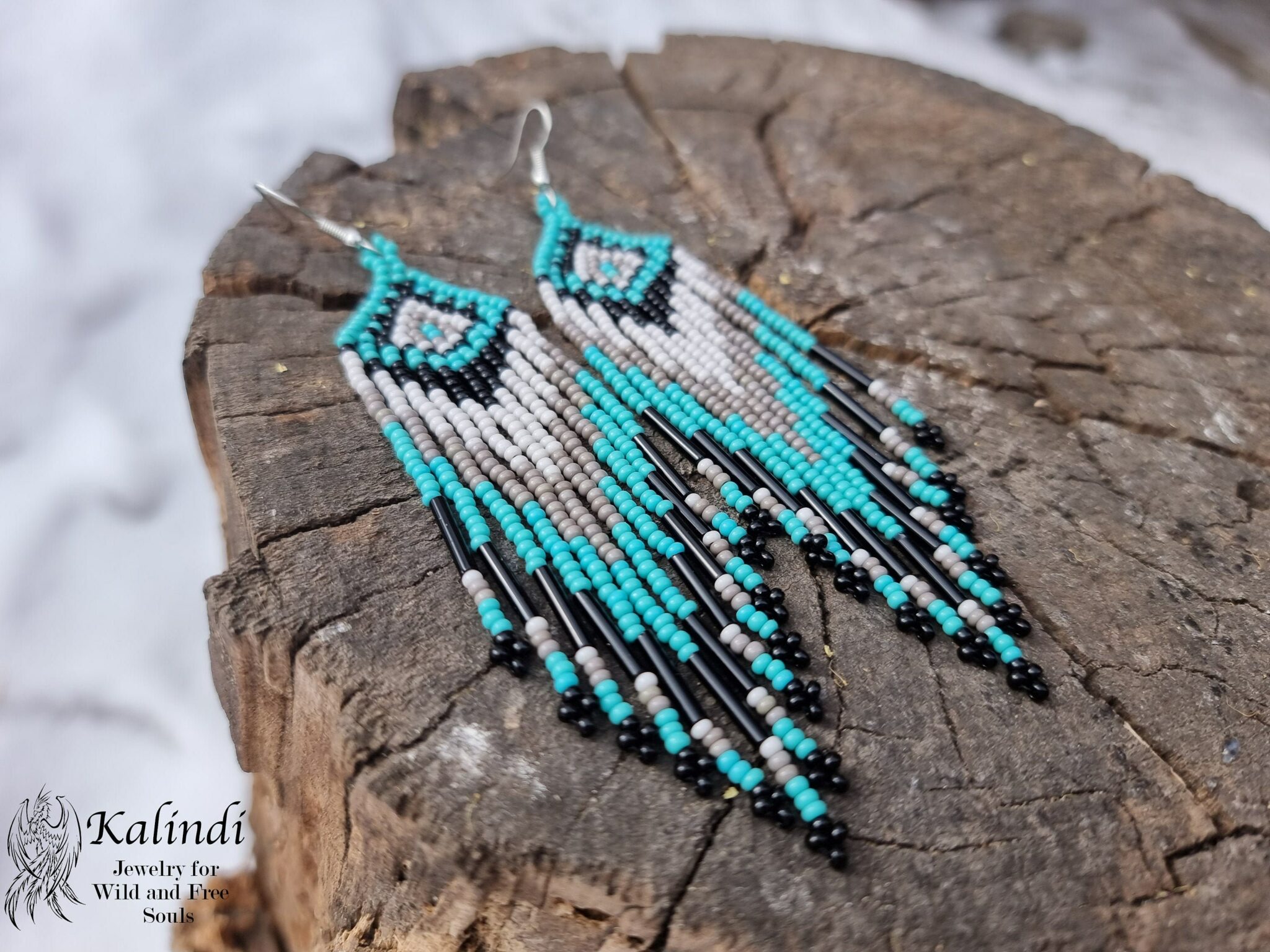 HANDMADE BEADED EARRINGS NATIVE AMERICAN STYLE