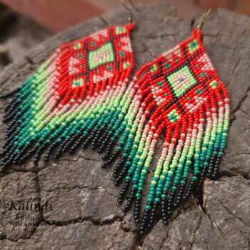 HANDMADE BEADED EARRINGS ETHNO STYLE