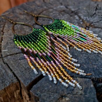 HANDMADE BEADED EARRINGS WITH FRINGE