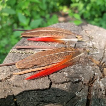 Earrings with feathers