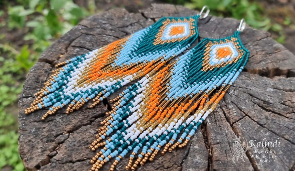 Handmade Long Beaded Earrings