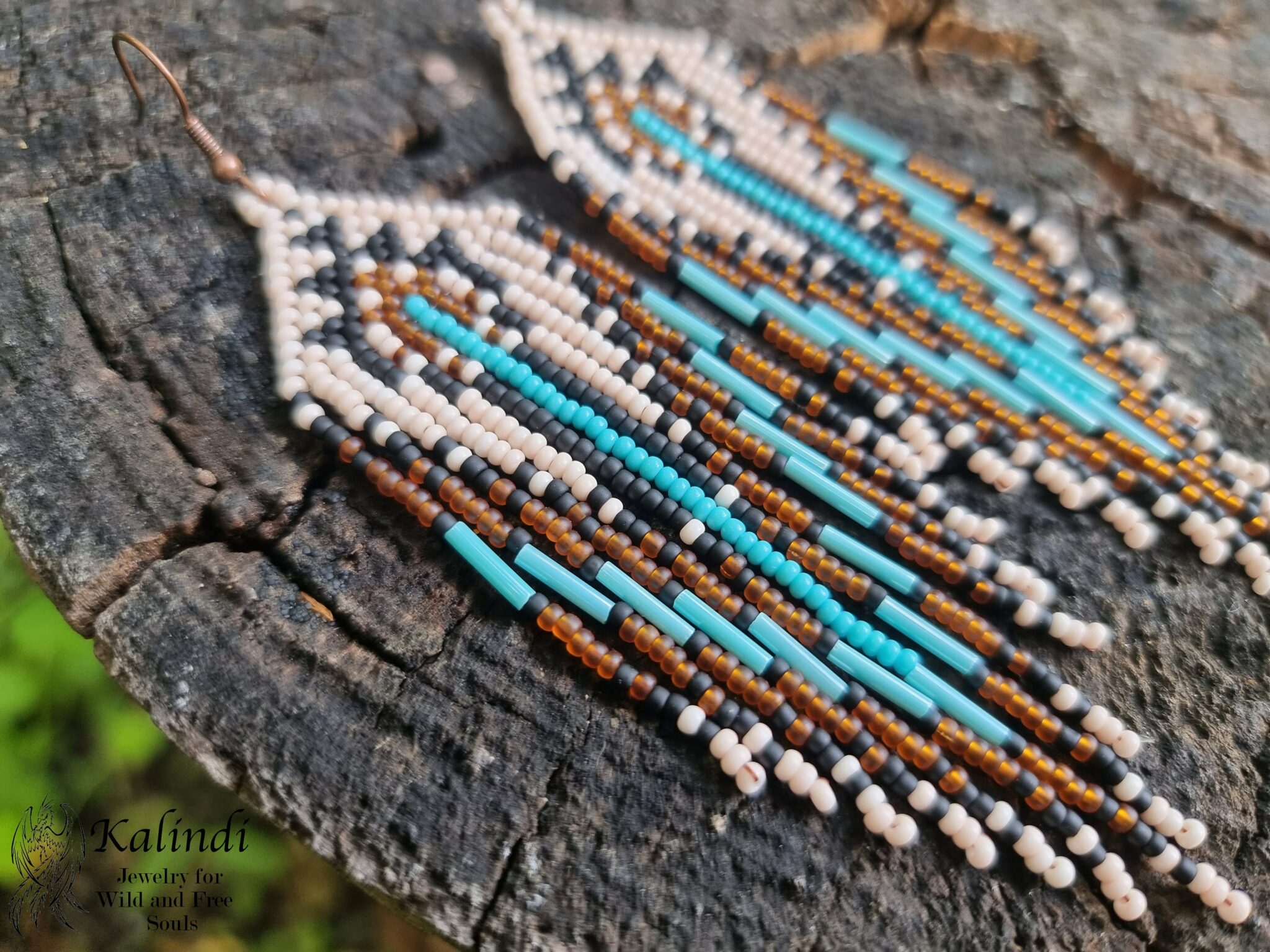 HANDMADE BEADED EARRINGS NATIVE AMERICAN STYLE